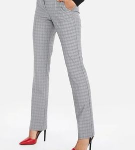 Express Mid Rise Windowpane Barely Boot Pant Size 4R womens